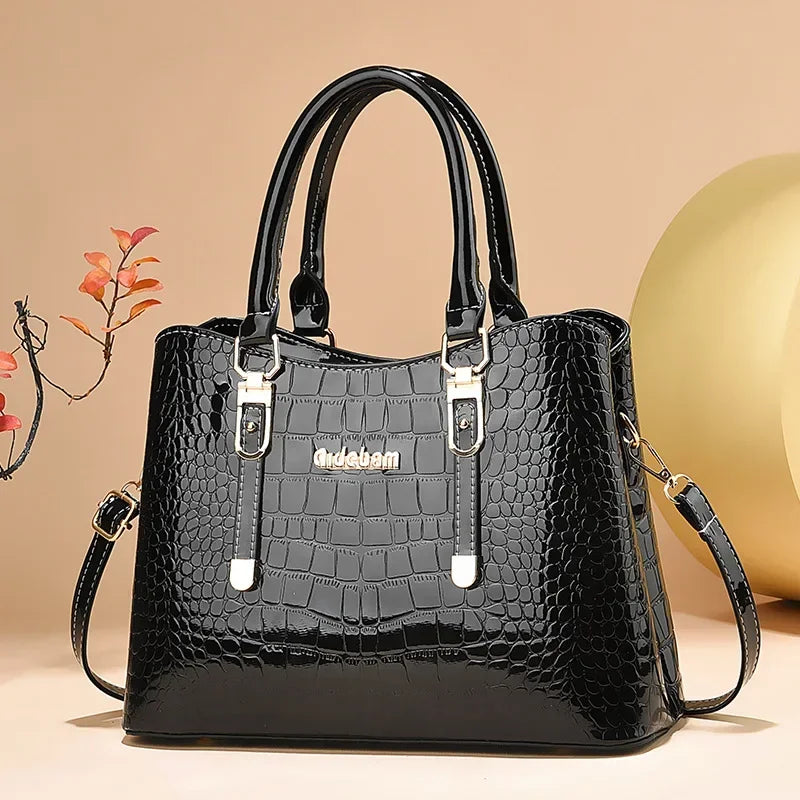 Luxury Bright Leather Handbags Designer Crossbody Bags for Women New Large Capacity Exquisite Ladies Shoulder Messenger Bag