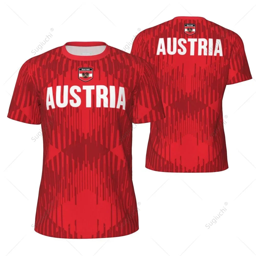 AUSTRIA Flag 3D Print Sports Quick-dry Breathable Men T-shirt Football Jersey Team Short-sleeve Parent-child Top Clothes Summer