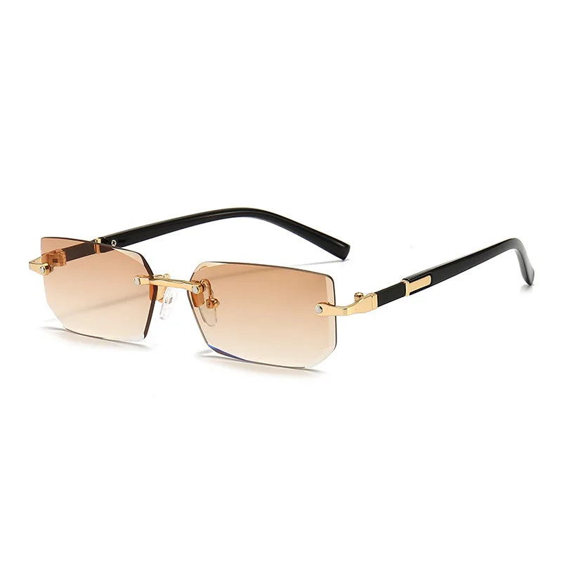 Rimless Rectangle Fashion Sunglasses نظارات شمسية مستطيلة بدون إطار