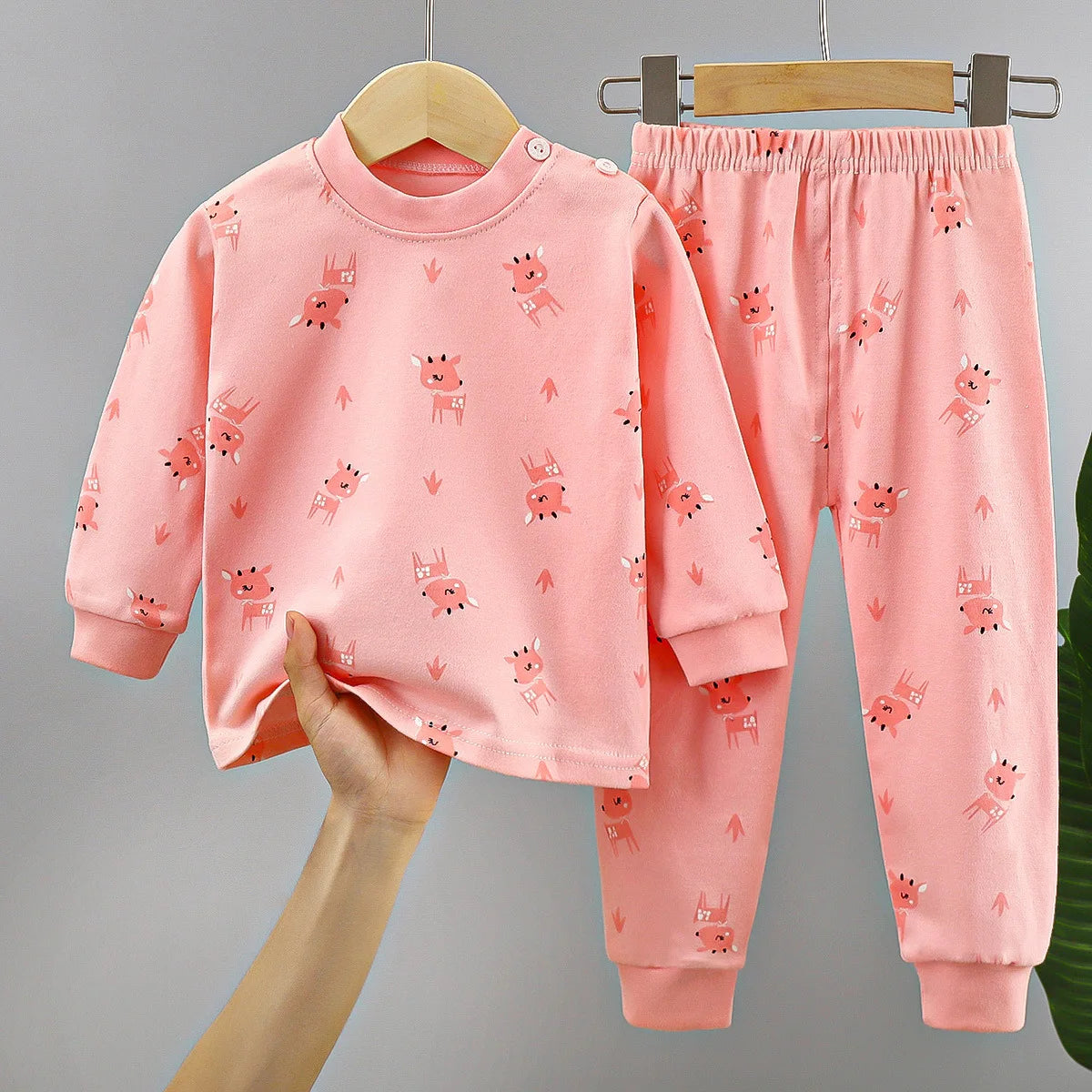 New Kids Boys Girls Pure Cotton Pajamas Cute Cartoon Long Sleeve Pyjamas Toddler Baby Autumn Sleepwear Children's Clothing Sets