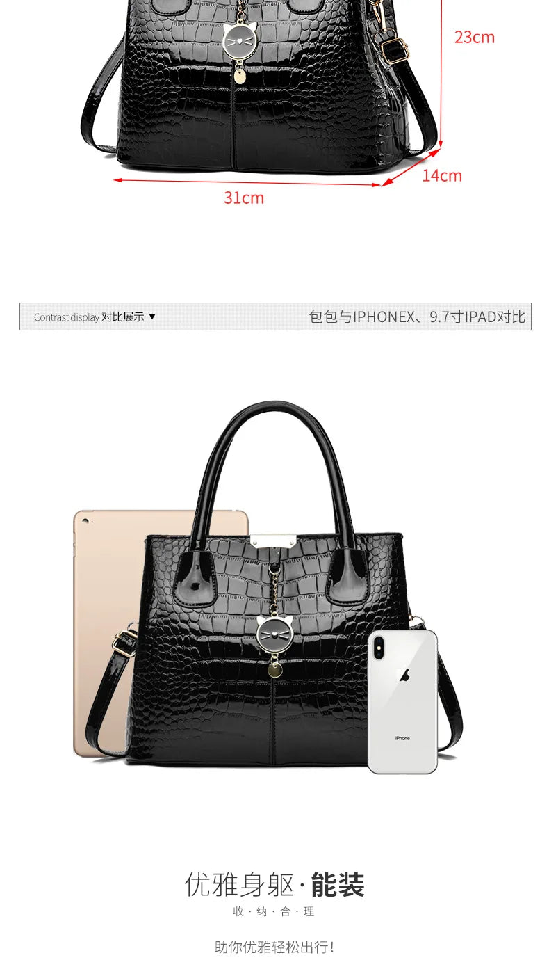Luxury Designer Shoulder Crossbody Bags for Women Fashion High Quality Bright Leather Ladies Purses and Handbags Wallets Ssc