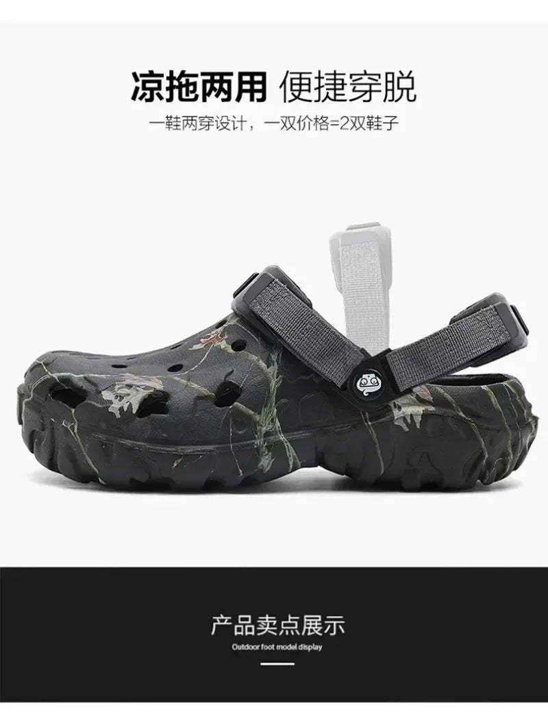Summer Men's Clogs Sandals Man Home Garden Shoes Comfortable Men Slippers Non-Slip Soft Bottom Flip Flop Sandals Big Size 46 47