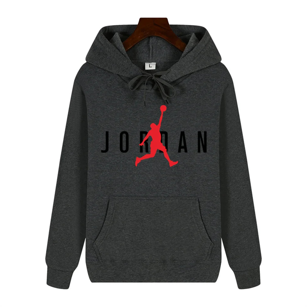 Play basketball Creative print Autumn and winter comfortable soft plus fleece men's high quality casual warm street hoodie