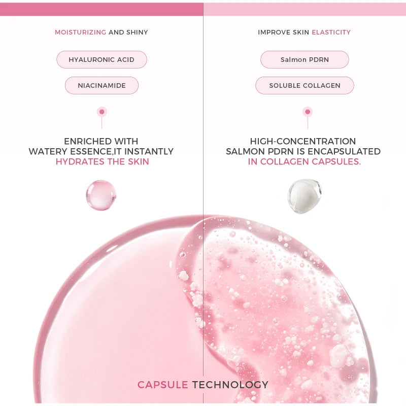 PDRN Salmon Repairing Serum 50ml Hyaluronic Acid Collagen Lifting Firming Hydrating Essence Portable Skin Barrier Care Serum