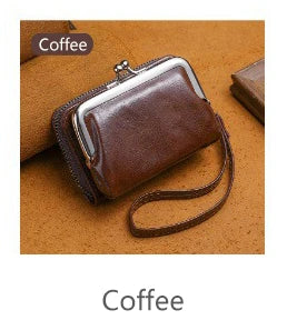 Women's Wallet Fashionableand Minimalist Wrist Strap Short Zero Wallet RetroVersatile LargeCapacity Multi Card Pocket Money Clip