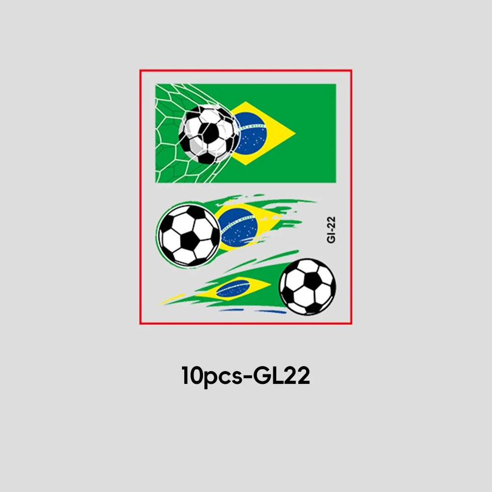 Soccer Fan National Flag Face Tattoo Stickers - ملصقات وشم مؤقتة بأعلام الدول لمشجعي كرة القدم