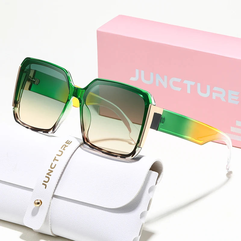 JUNCTURE Fashion Women Sunglasses dress up Sun Glasses Big frame Gradient Lady Glasses Party Holiday Gifts Sunglasses for Women