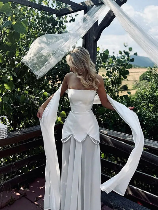 Sexy Pear Off Shoulder Backless Maxi Dress for Women Scarf Collar Patchwork Mesh Long Dresses Lady Party Club Wedding Prom Eveni