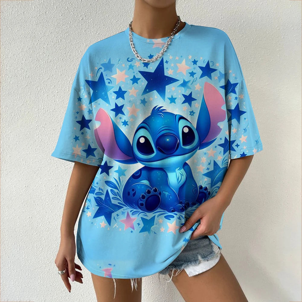 Stitch Oversized Cartoon T-Shirt – Casual Street Style