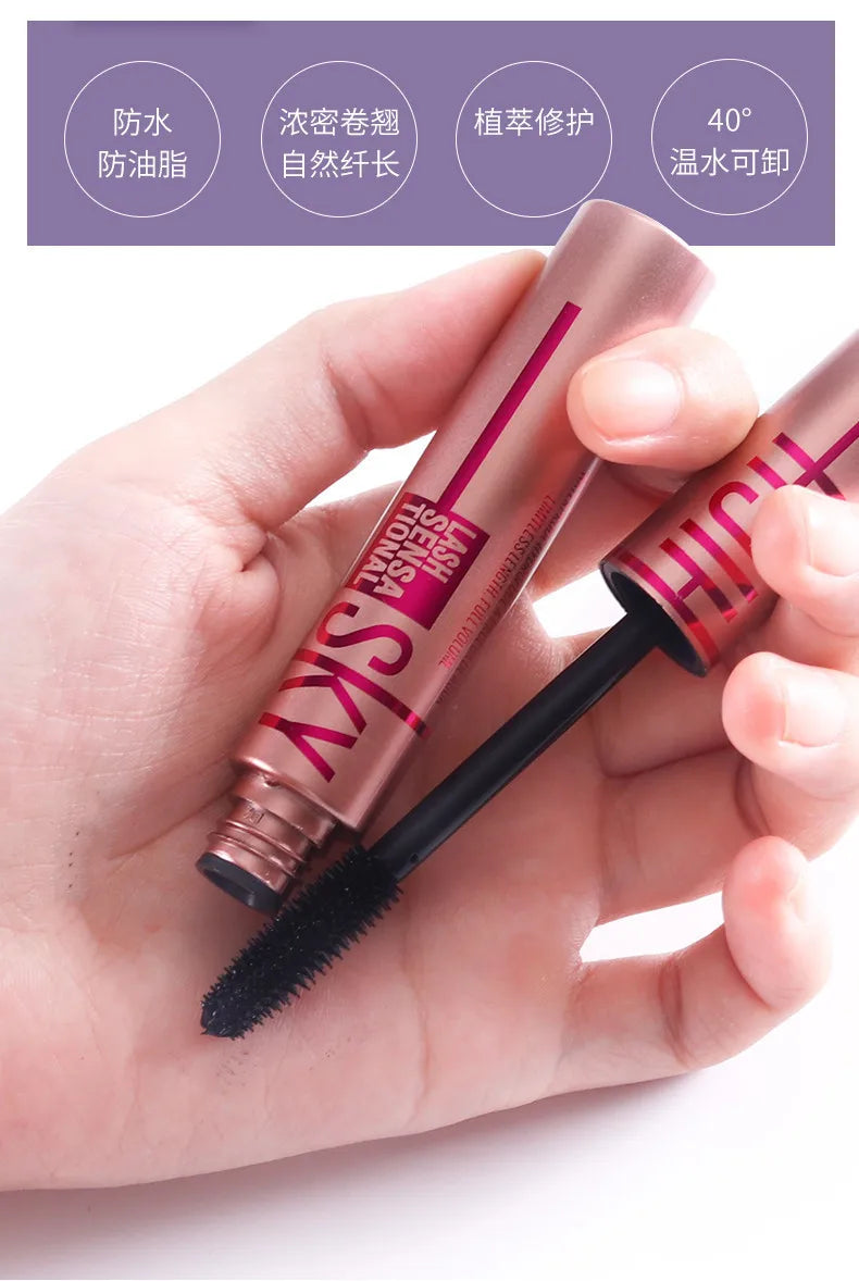 4D Mascara Waterproof Volumizing Curling Lengthening Smudge Proof Long Lasting Flawless Lashes for Women Daily Natural Look