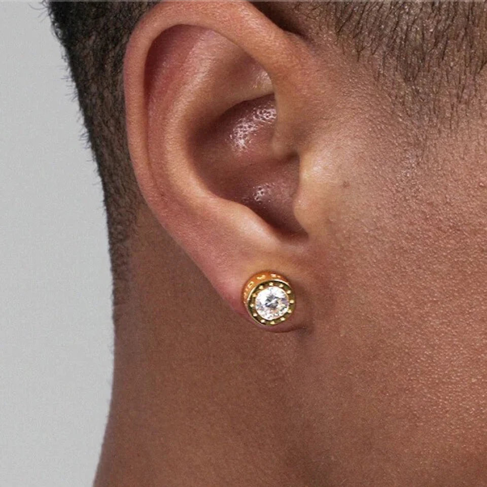ZAKOL Fashion Stainless Steel Acrylic Crystal Stud Earring for Women Men Roman Numerals Small Earring Accessories