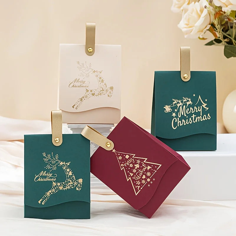 Christmas Gift Boxes-with Leather Handles-For Cookie, Candy,Chocolates-for Businesses, Party & New Year Presents,Christmas Boxes