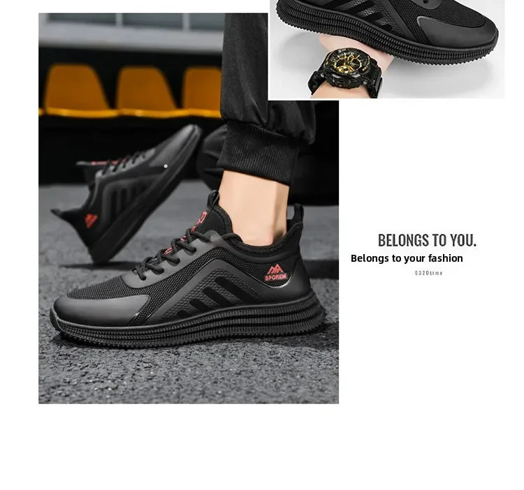 DUTRIEUX Men’s Casual Sneakers – PU Lace-Up Rubber Sole Shoes (C101-AB02)