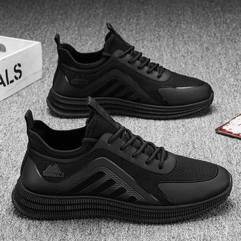 DUTRIEUX Men’s Casual Sneakers – PU Lace-Up Rubber Sole Shoes (C101-AB02)