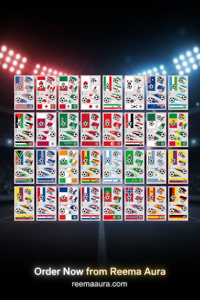 2026 Football Fan National Flag Face Stickers - ملصقات وجه بأعلام الدول لمشجعي كرة القدم 2026