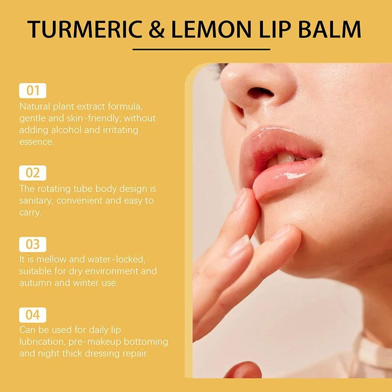 Turmeric Lemon Beeswax Lip Balm 5g Moisturize Lock In Moisture For Dryness Lips Gentle Repair Improve Dull Daily Lip Care