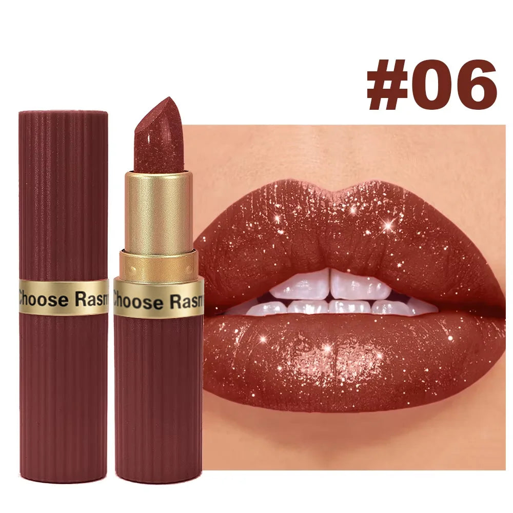 Pearlescent Pink Glitter Velvet Lipstick