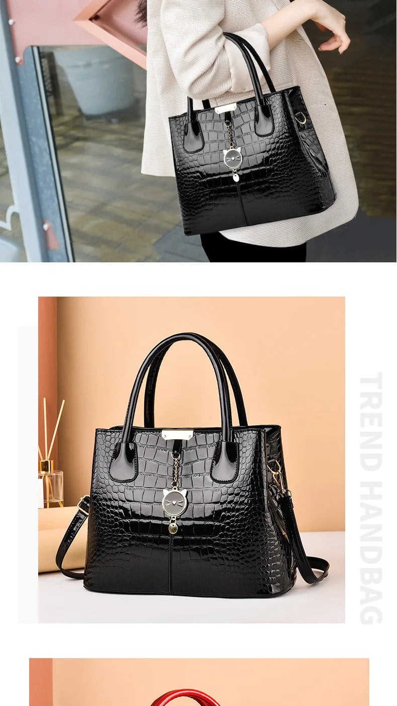 Luxury Designer Shoulder Crossbody Bags for Women Fashion High Quality Bright Leather Ladies Purses and Handbags Wallets Ssc