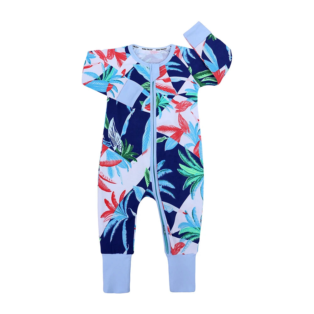Spring Long Sleeve Baby Romper Newborn Jumpsuit Toddler Boy Girl Cotton Soft Onesie Pajamas Double Zipper Bodysuit Fall Clothes