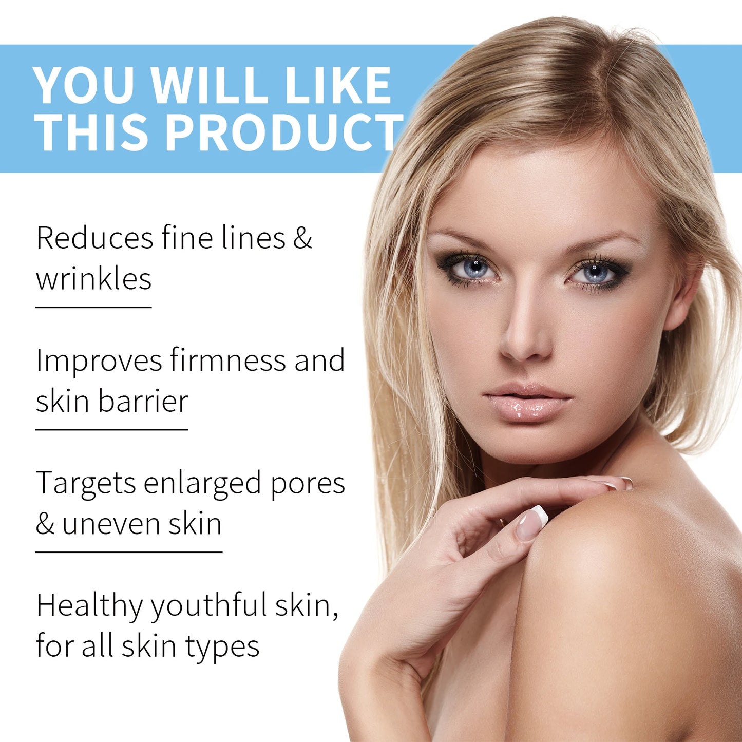 Copper Peptide Serum Fade Fine Lines Shrink Pores Skin Care Smoothing Firming Hyaluronic Acid Brightening Moisturizing Serum