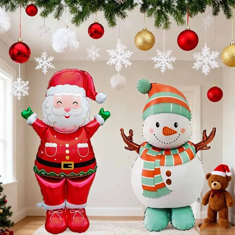 1pc Extra Large Standing Santa Claus Foil Balloon/Christmas Holiday Party Decoration/New Year Birthday Supplies Easter Gift