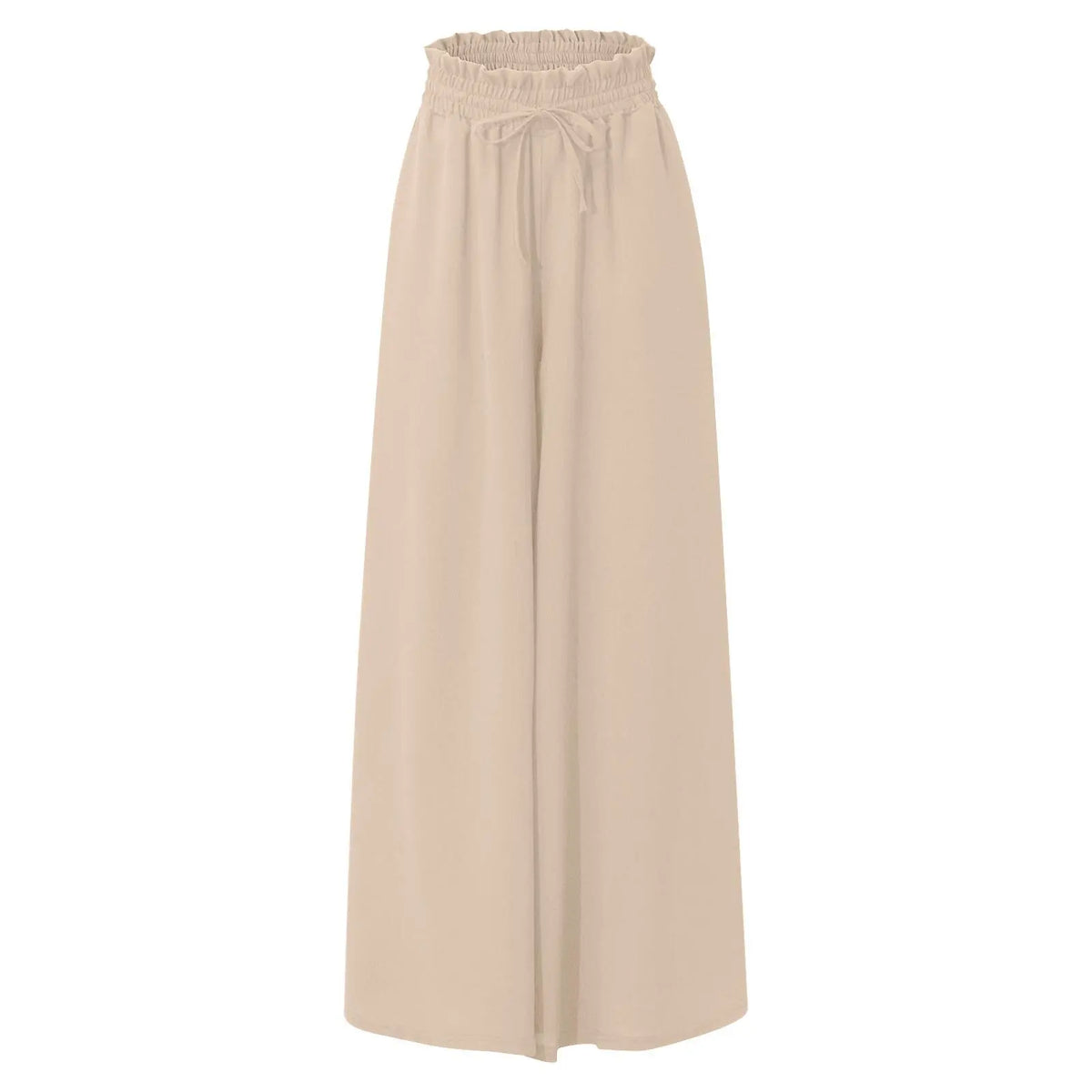 Women Casual Elastic Waist Wide Leg Pants Summer Elegant Drawstring Loose Straight Trouser Elegant Solid Pants Vacation Beach
