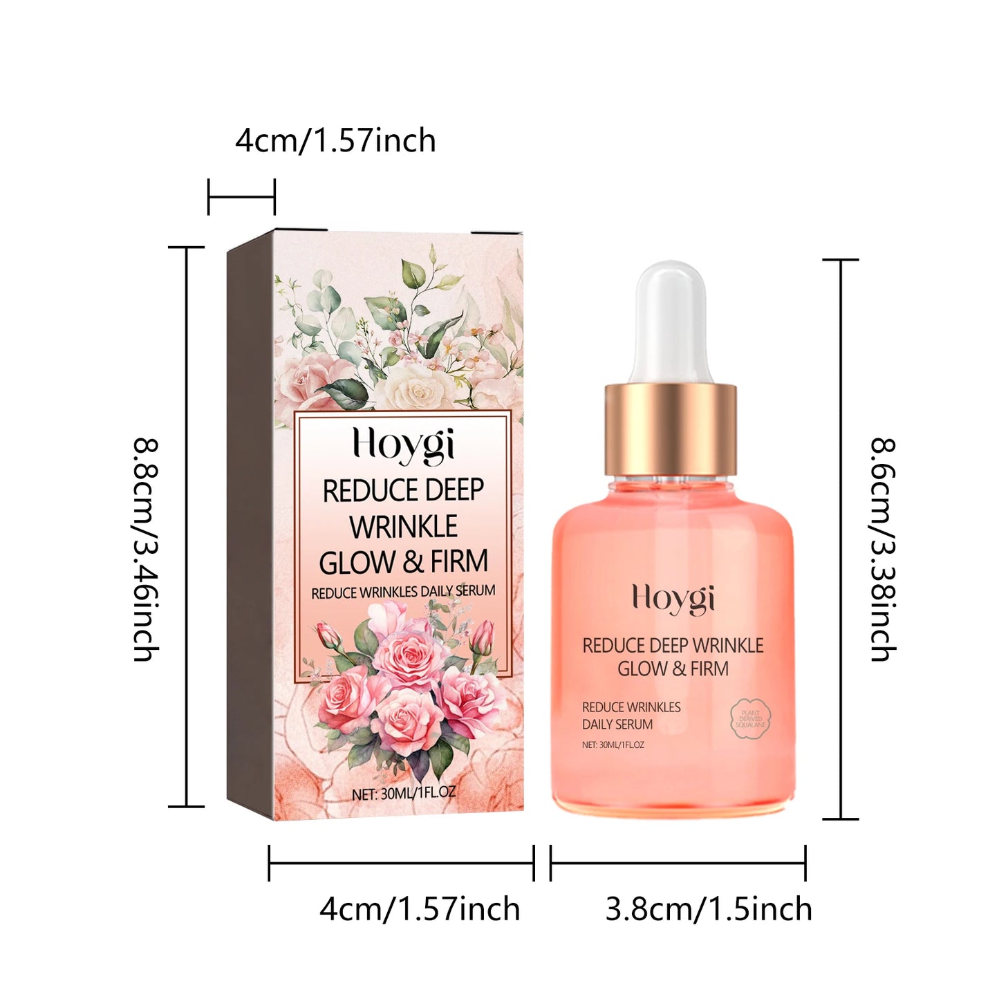 Rose Serum Moisturizing Shrink Pore Oil Control Anti Aging Hydration Rejuvenation Improve Dryness Brightening Nourishing Essence