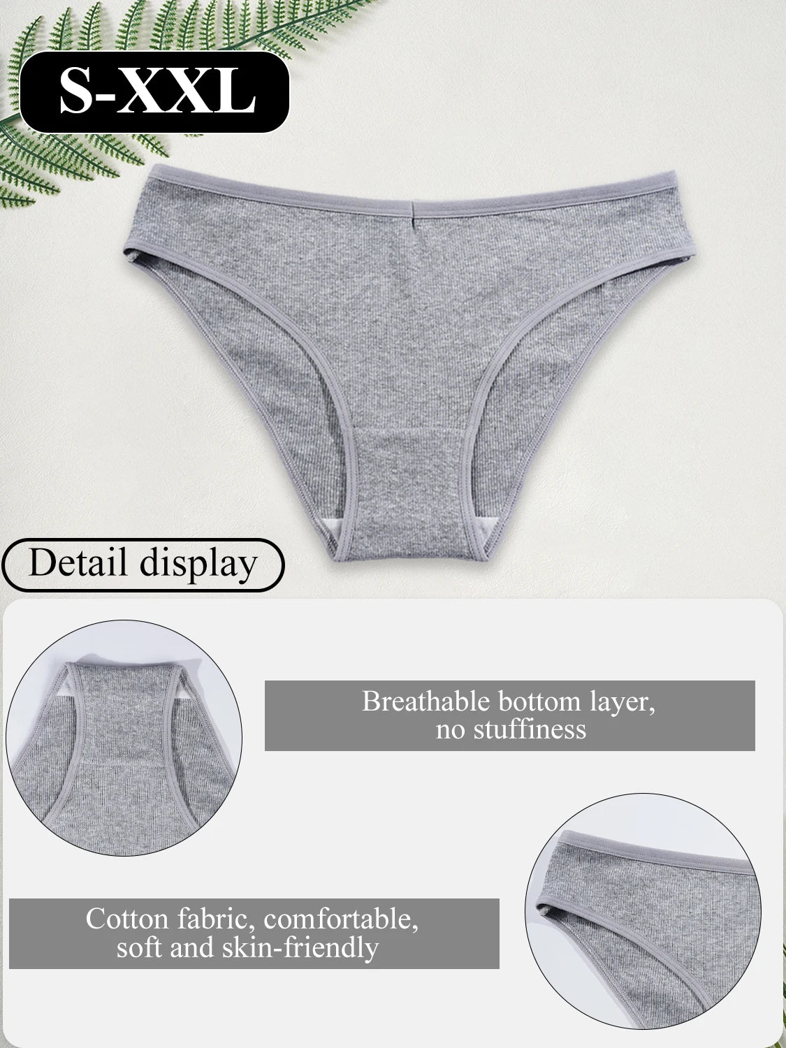 3PCS/Set Classic Cotton Panties for Women Girls Low Waist Solid Color Simple Briefs Female Lingerie Comfortable Breathable S-XXL