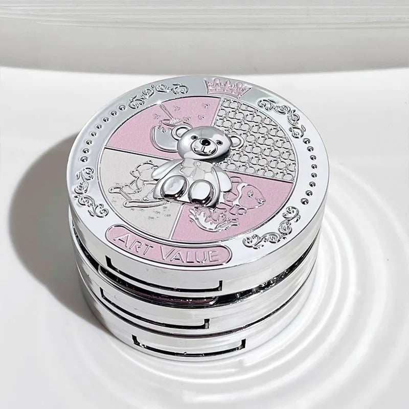Art Value Bear Knight Soft Focus Pressed Powder Matte Natural Makeup Setting Makeup Brightening Makeup Loose Powder