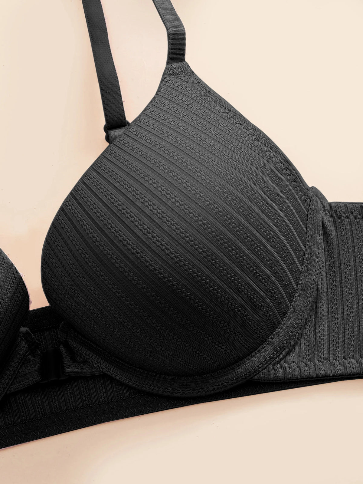 1 3 5Pcs Everyday Solid Women Bra Front Closure Push up Sexy Bras Ribbed Unlined Sweet Women's Underwear