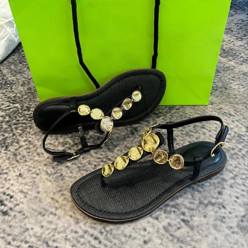 Women's Sandals Summer New Flat Comfort Sandals 2025 Fashion Trendy and All-match Beach Women's Shoes Sandalias De Mujer
