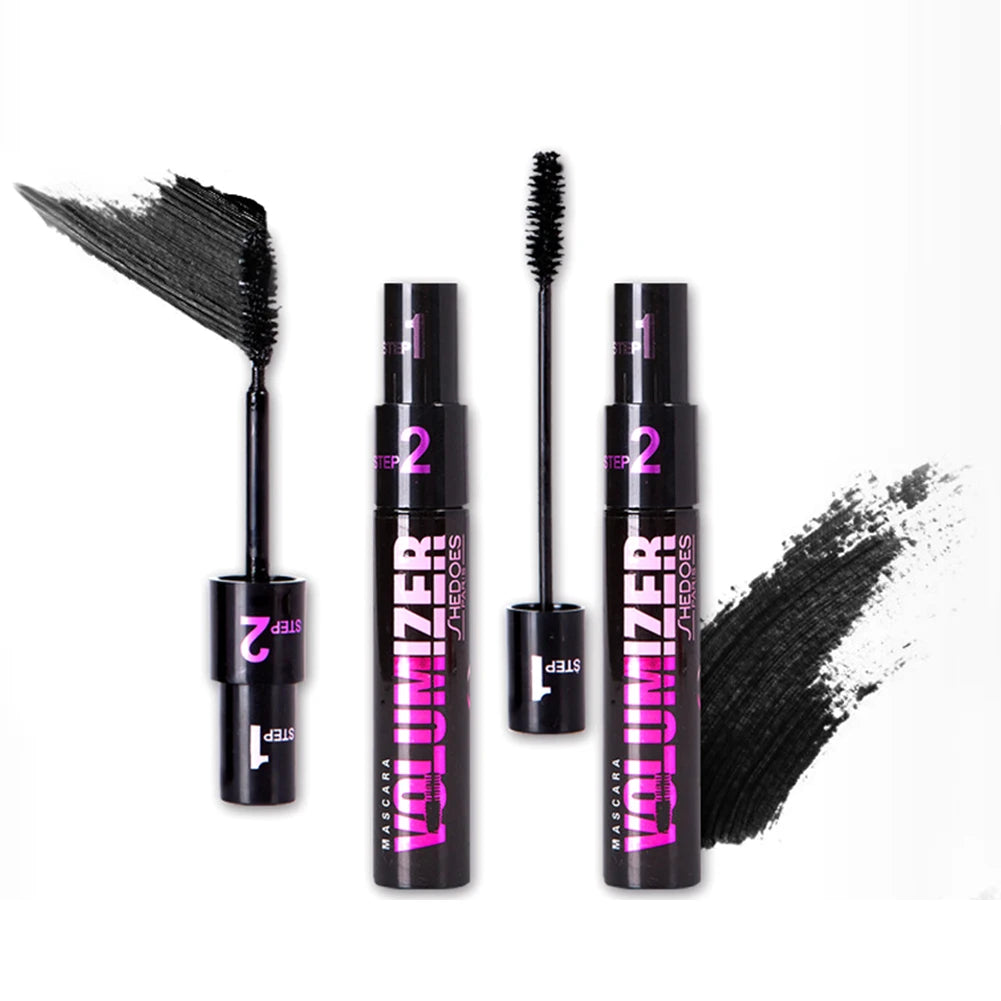 2 in 1 Curling Mascara Eye Cosmetics Waterproof Long Lasting Not Blooming Black Natural Thick Curling Lengthening Mascara Makeup