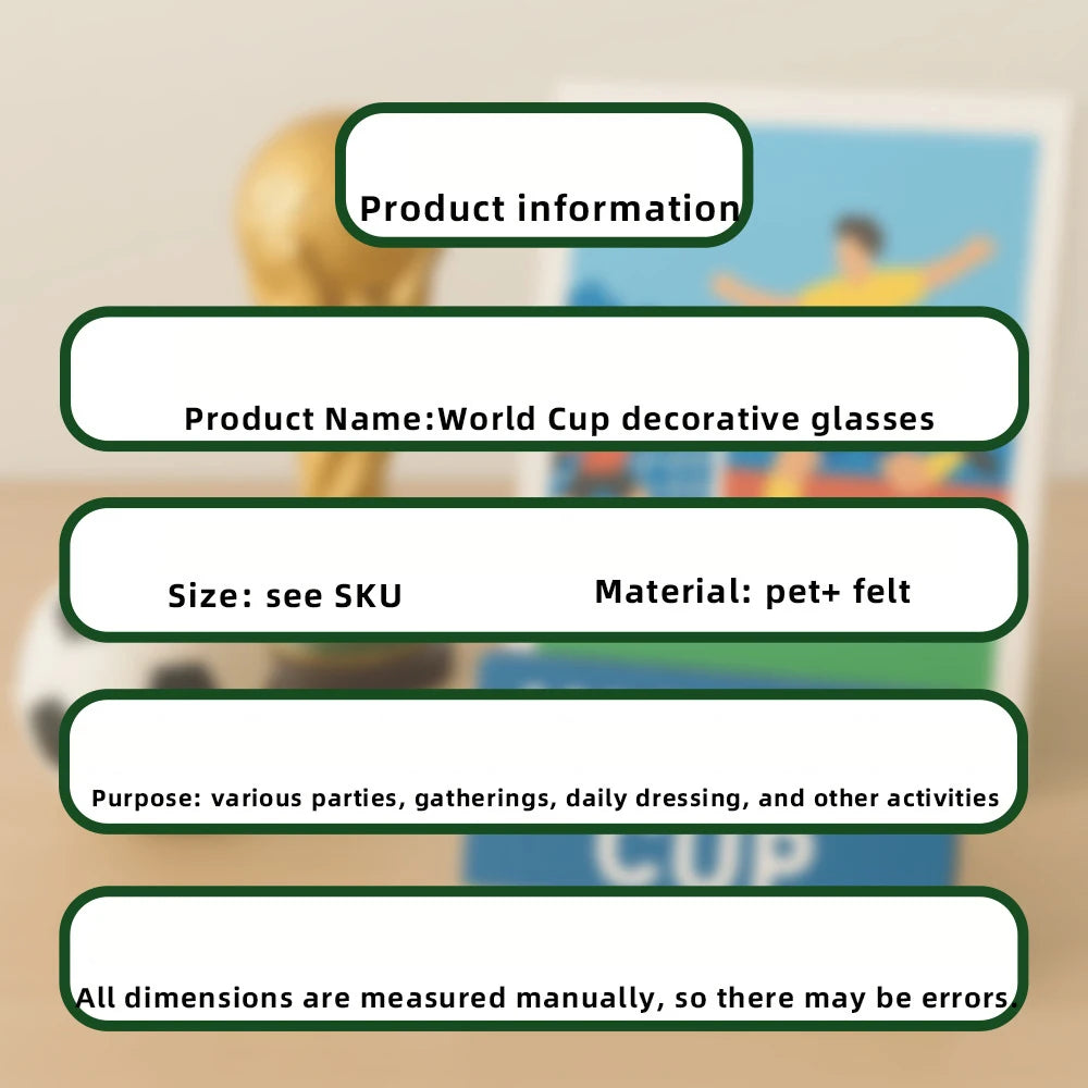 2026 World Football Competition Flag Glasses - نظارات مشجعي كرة القدم 2026 بتصميم أعلام الدول