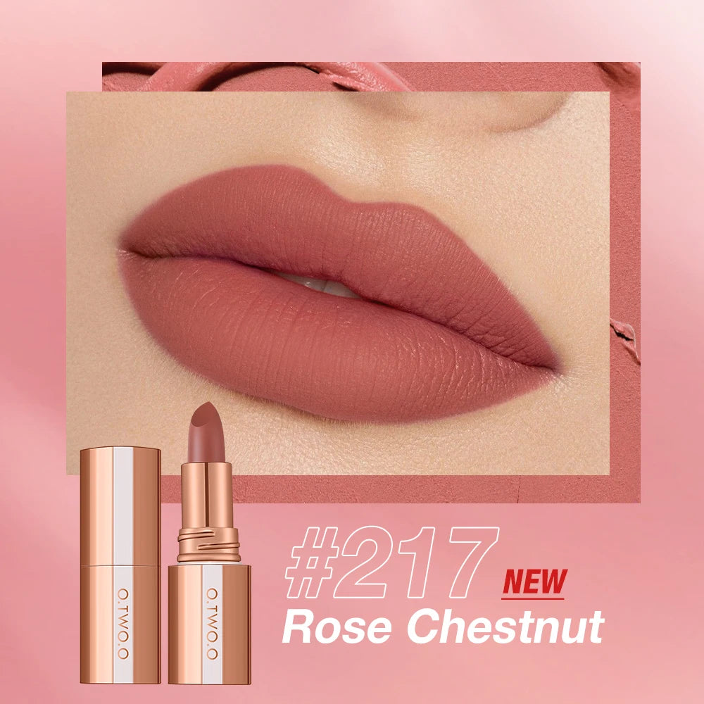 O.TWO.O Matte Lipstick Lip Tint 14 Colors Waterproof Long Lasting Non-transfer Smooth Highly Pigmented Velvet Lip Sticks Makeup