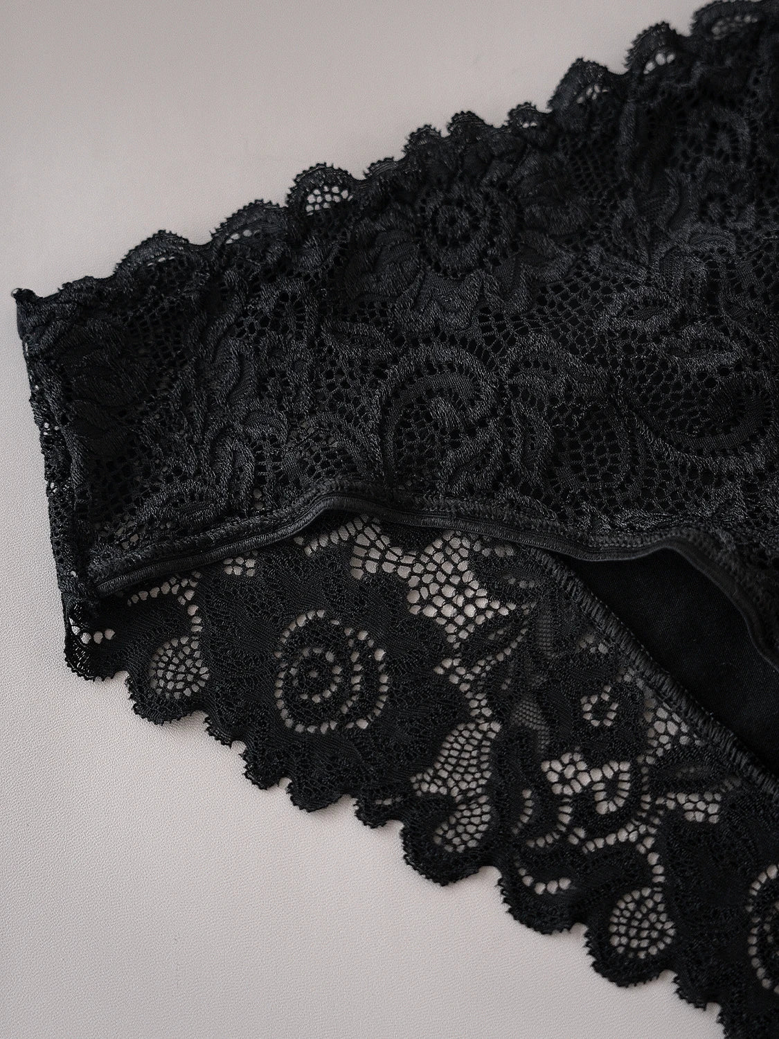 2PCS Classic Elegant Black White Panties Set Women Soft Comfortable Solid Color Cotton Underwear Lace Floral Design Sexy Briefs
