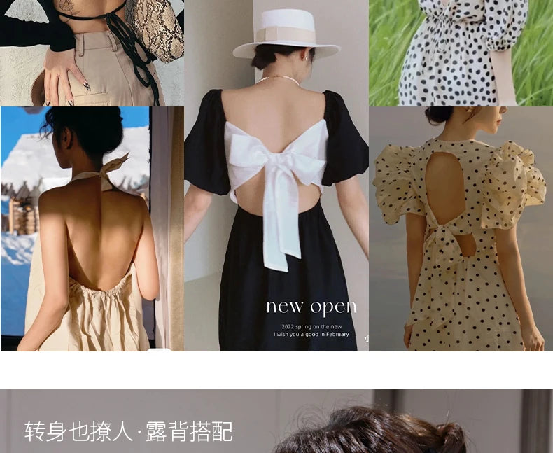 MOYISU Backless Halter Bra with Pads Cross Straps for Small Boobs, Volumizing Push Up Bralette, Strapless Plunge Dress Underwear