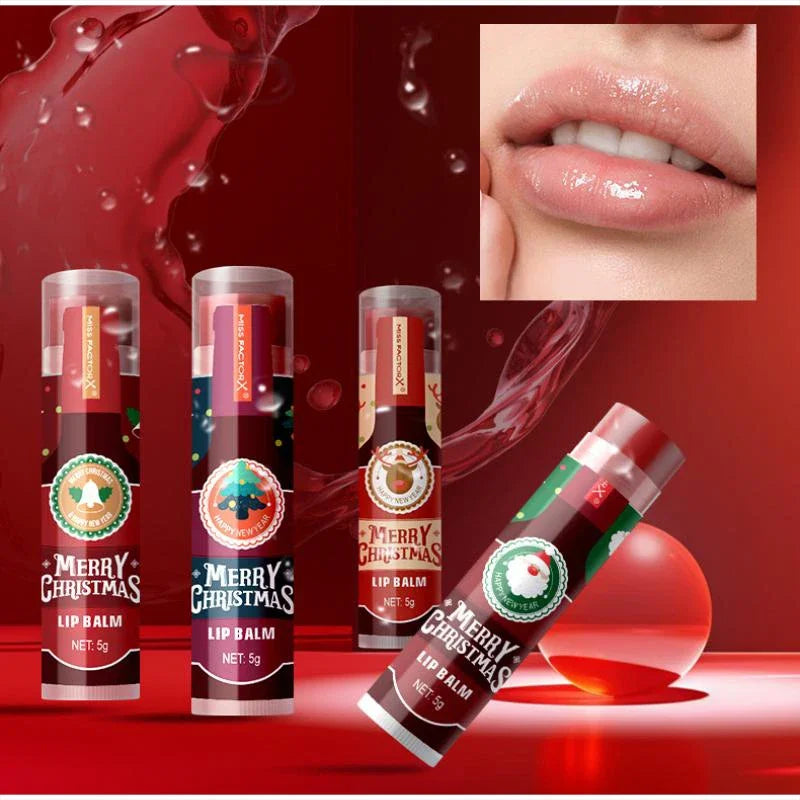 Christmas Lipstick Set Redwine Lip Balm 5gx8pcs Smoothing Lips Long Lasting Moisturizing, Light And Non Sticky Festival Gift