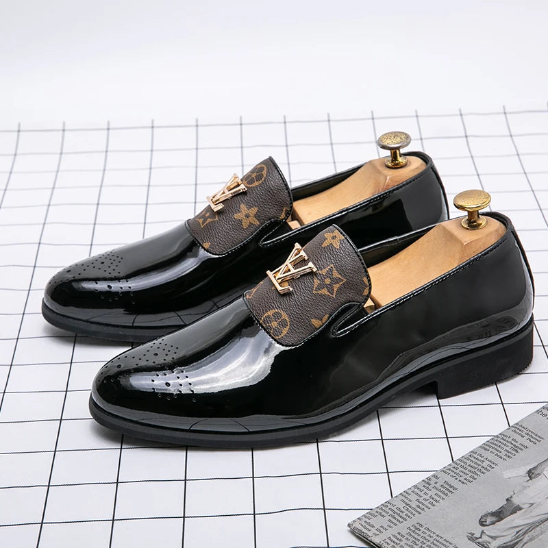 Men's Genuine Leather Tassel Loafers Black Formal Dress Shoes Slip-On Wedding Brogues 2025 Fashion Casual Loafers