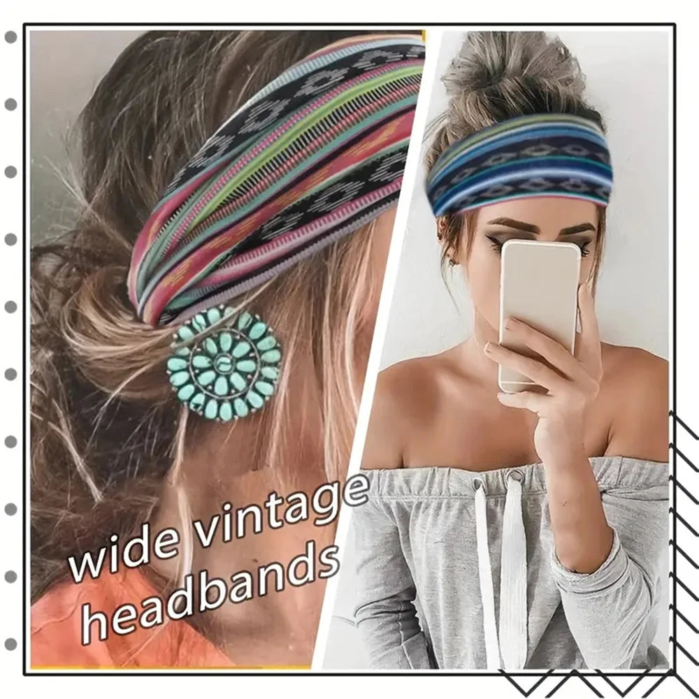 Boho Cotton Elastic Headscarf Set (1–3 PCS)