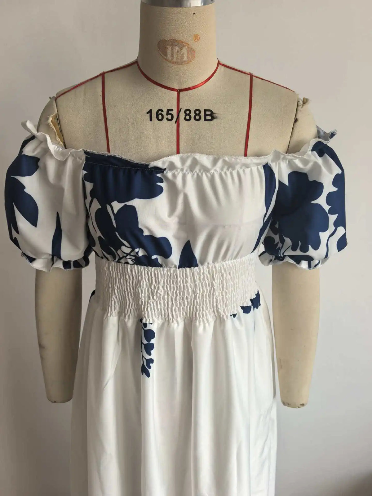 BKLD Women Clothing Summer Floral Print Dress Short Sleeve Square Collar Beach Holiday Outfits Waist Ruched Long Dresses Party
