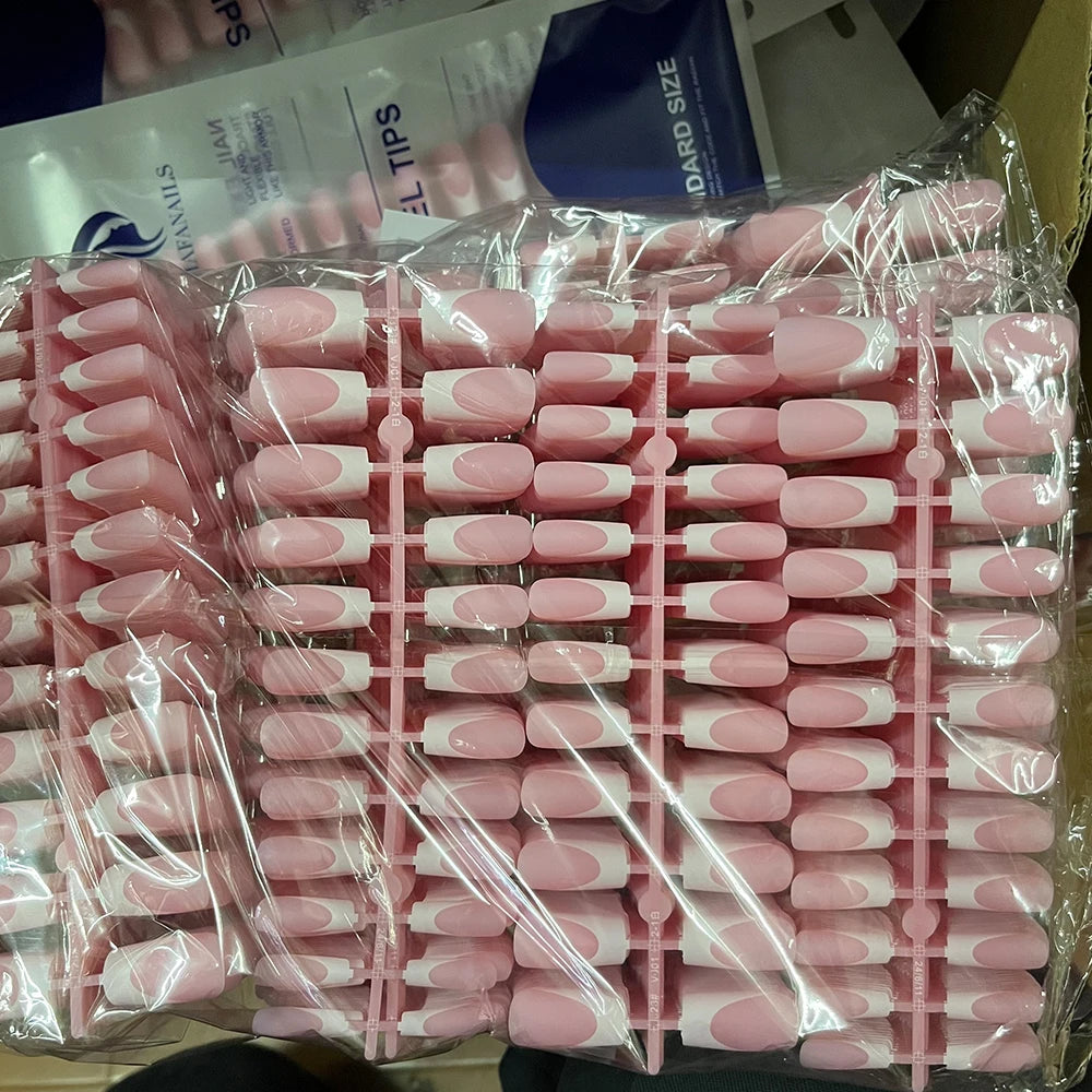 120PCS French Press On Nails – Medium Long Square Acrylic Nails