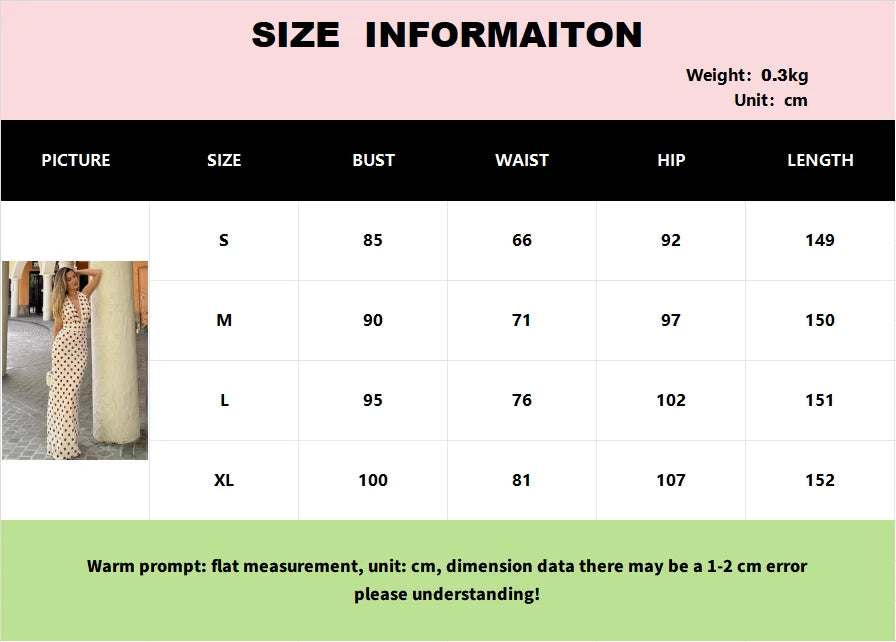 Women Sexy Polka Dot Halter Maxi Dress Elegant V Neck Backless Sleeveless High Waist Dresses 2026 Female Summer Party Dress