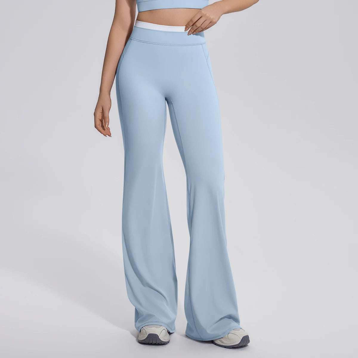Rooftrellen Summer Woman Loose Breathable Yoga Wide Leg Pants Gym Running Quick Drying Yoga Pants High Stretch Bell-bottoms