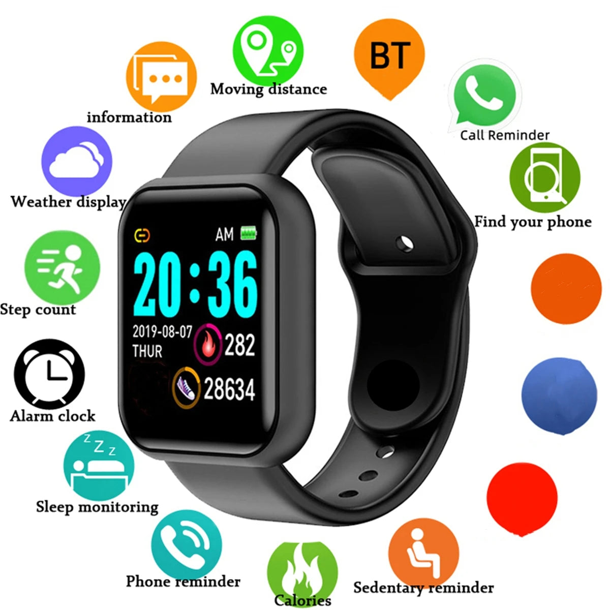 Smartwatch Women Wristwatches Smart Watch Message Fitness Monitor Bracelet Birthday Gift Electronic Clock For Android IOS