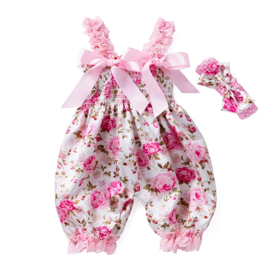 New Girls Summer Backless Romper Baby Lace-up Bloomer