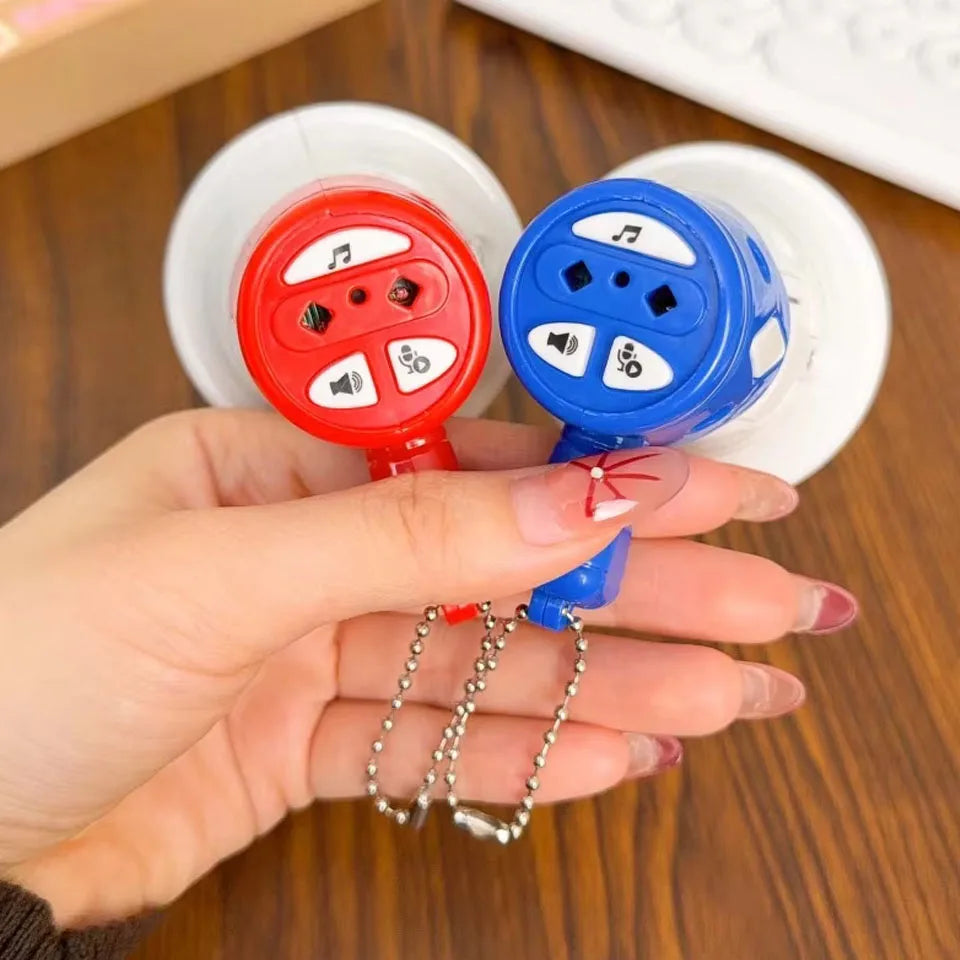 ZAKOL Red Blue Mini Speaker Loudspeaker Handheld KeyChain Outdoor Loudspeaker Decompression Toy Backpack Pendant Gift