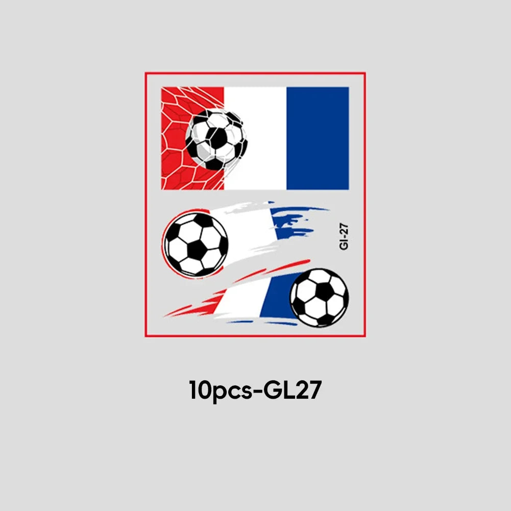 Soccer Fan National Flag Face Tattoo Stickers - ملصقات وشم مؤقتة بأعلام الدول لمشجعي كرة القدم