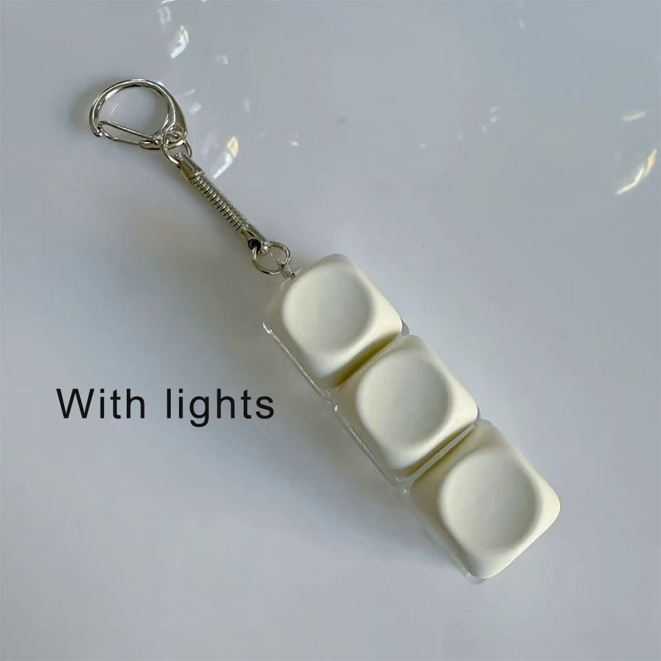 ZAKOL New Macaron Color Interactive LED Button Keycap Fidget Keychain DIY Keyboard Decompression Toy Bag Charms Keychain