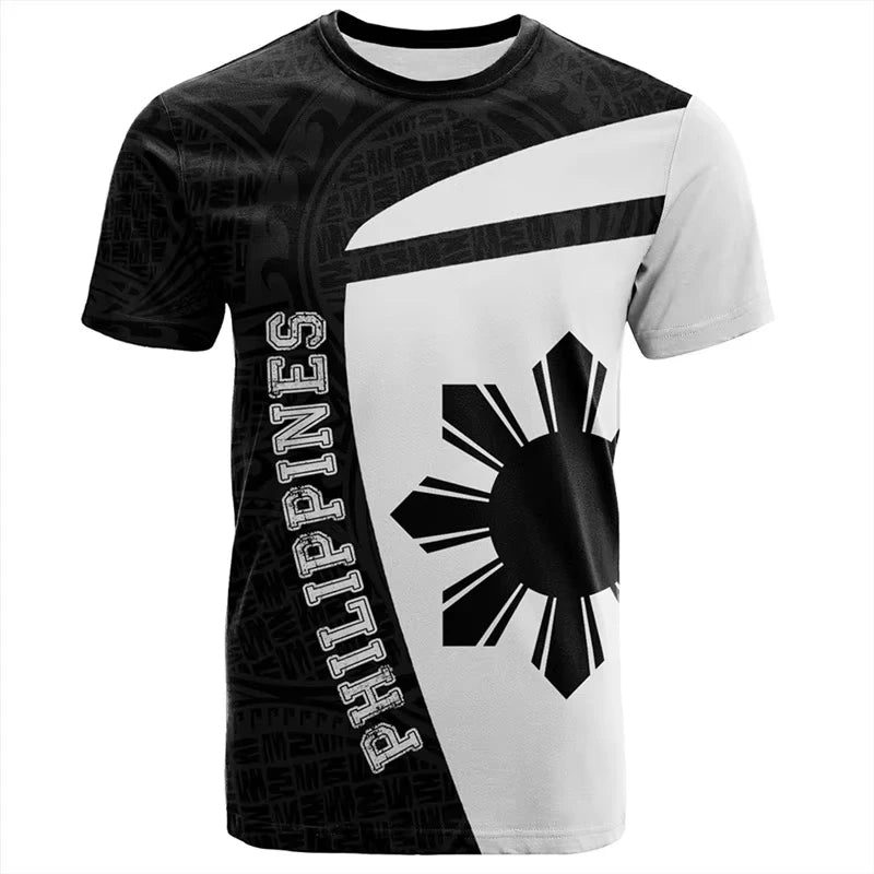2026 New 3D Printed Philippines Independence Day Pattern T Shirt Breathable Quick Dry Family Style for Kids Adults  Training