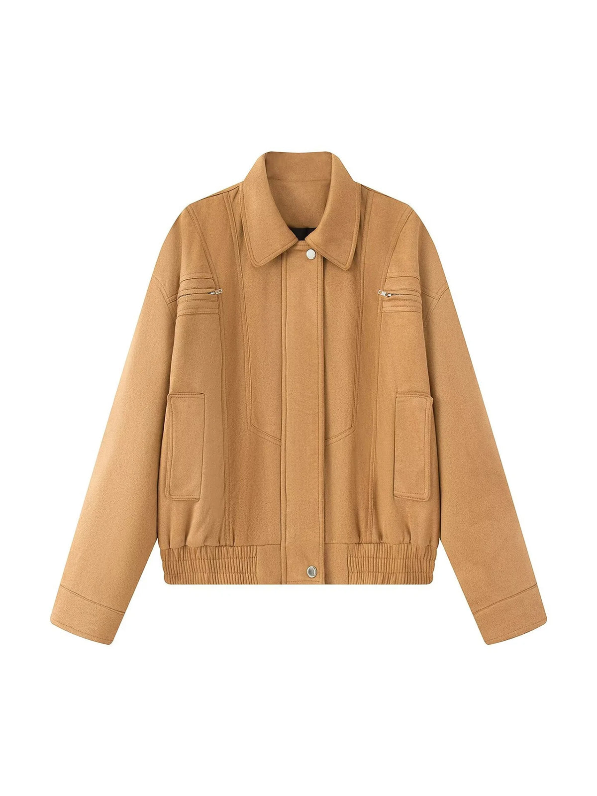 Vintage Women Leather Jacket 2026 New Autumn Winter Solid Zipper Lapel Collar Short Coat Long Sleeve Pockets Fashion Outerwear